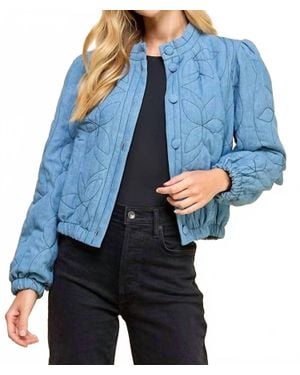 TCEC Quilted Side Pockets Jacket - Blue