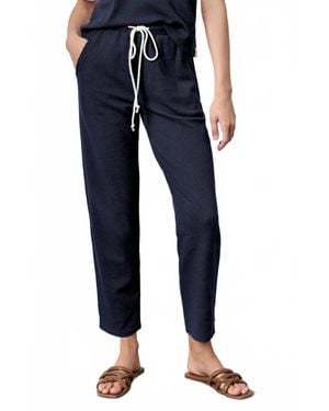 Lilla P Diane Drawcord Waffle Pant - Blue