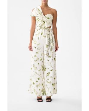 CAMILLA Asymmetrical Bow Top - White