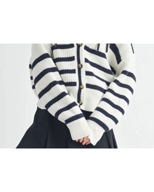 AEMI + CO Bona Striped Cardigan - Black