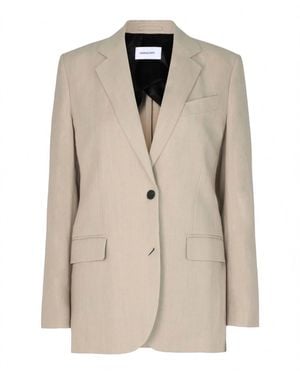 Ferragamo Single Breasted Blazer - Natural