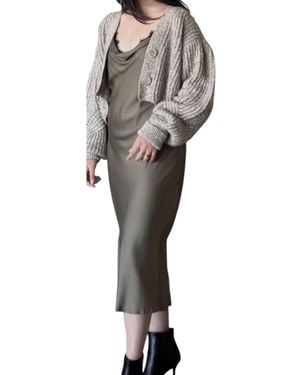 Neu Nomads Cowl Neck Slip Dress - Gray