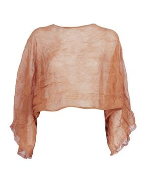 Antonelli Neutrals Silk-Blend Cropped Top - Natural