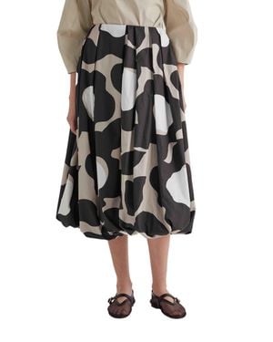 MEIMEIJ Gonna Voluminous Midi Cotton Skirt - Black