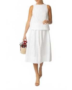 ODEEH Cotton Sleeveless Top - White
