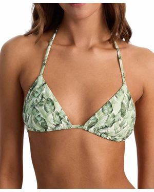 PQ Swim Floral Palm Triangle Bikini Top - Green
