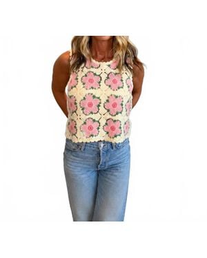 Urban Daizy Floral Crochet Tank Top - Blue