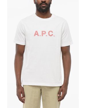 A.P.C. A. P.C. Solid Color Crew-Neck T-Shirt With Contrasting Logo - White