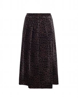 The Burgess Collection Blythe Velvet Midi Skirt - Black