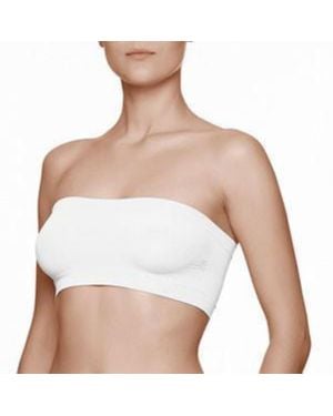 TRUEDAMES Wire-Free Bandeau Bra - White