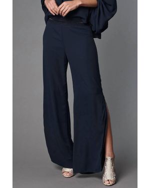 Lola & Sophie Nightwatch Double Georgette Wide Leg Pants - Blue