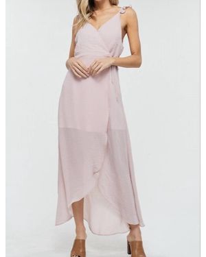 Crescent Samantha Surplice Maxi Dress - Pink