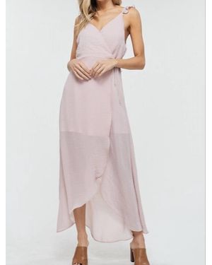 Crescent Samantha Surplice Maxi Dress - Pink