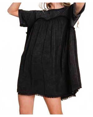 Sewn and Seen Mineral Wash Mini Dress - Black