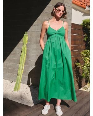 Stateside Jade Mixed Media Maxi Dress - Green