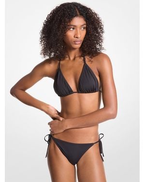 Michael Kors Stretch Nylon Triangle Bikini Top - White