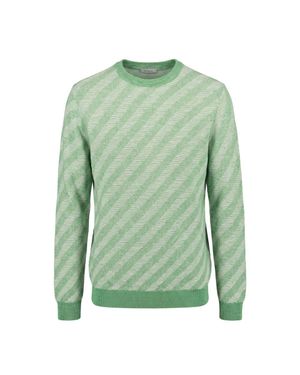 Malo Green Linen Men Sweater