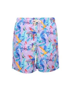 Lia Sahara Patterned Swim Shorts - Blue