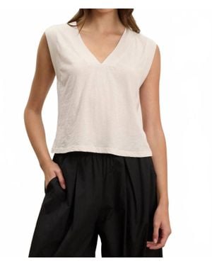 Velvet By Graham & Spencer Maria Sleeveless V Neck Tee - White