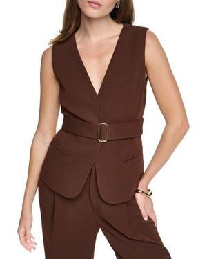 Halston Vest Top Belt Top - Purple