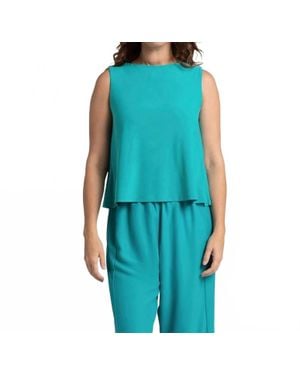 Sympli Flared Shell Top - Blue