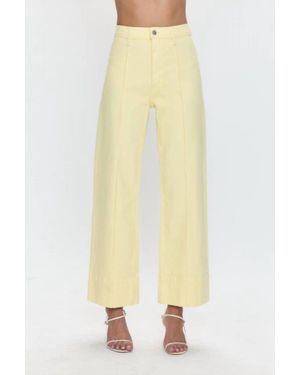 Pistola Penny High-Rise Wide-Leg Ankle Jeans - Yellow