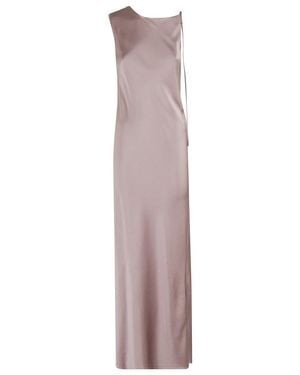 Alysi Liquid Satin Maxi Dress With Asymmetrical Neckline - Purple