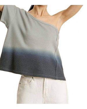 Umgee One Shoulder Ombre Top - Gray