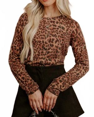 Olivaceous Leopard Cardigan - Brown