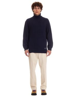 A.P.C. Walter Wool Turtleneck Sweater - Blue