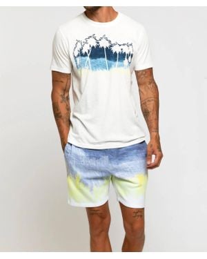 Sol Angeles Citron Palms Crew Tee - Blue