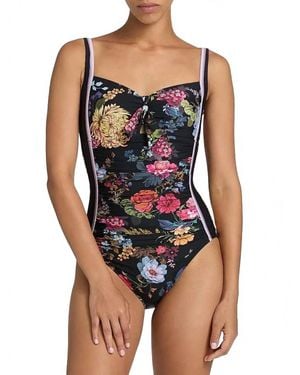 Johnny Was Tie Ruched One Piece - Black