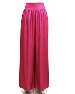 Eesome Silken High-Rise Wide Leg Pants - Red