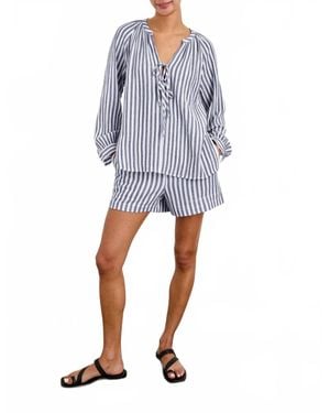 Rails Striped Leighton Shorts - Blue