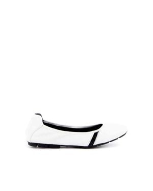 Hogan H511 Flat Ballerina Pumps - White