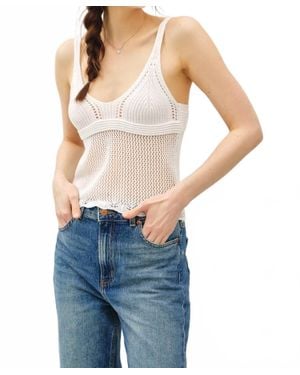 Be Cool Bodice Crochet Knit Tank - Blue