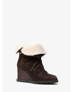 Michael Kors Blakely Suede Wedge Boot - Metallic