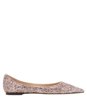 Jimmy Choo Love Glitter Ballet Flats - Pink