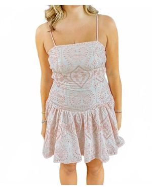Lilbelle Charlotte Lakin Eyelet Dropwaist Mini Dress - Purple