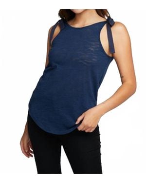 Chaser Brand Double Scoop Shirttail Tank - Blue