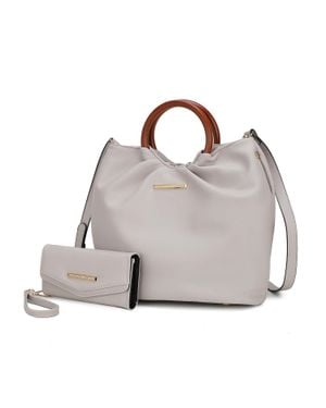 MKF Collection by Mia K Leilani Vegan Leather Tote Bag With Wallet By Mia K - Gray