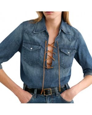 Nili Lotan Collins Denim Shirt - Blue