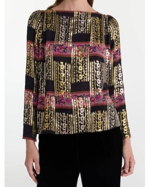 Saloni Kerri Long Sleeve Top - Black