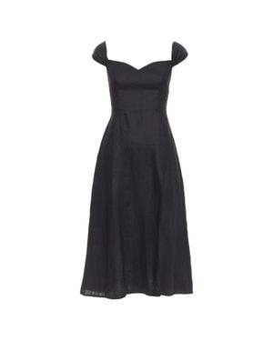 Reformation Bridgton Linen Midi Dress - Black