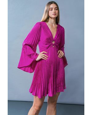 TRUEDAMES Graceful Entrance Satin Mini Dress - Pink