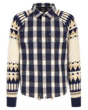 DSquared² 'Classic Check Drawstring' Shirt - Blue