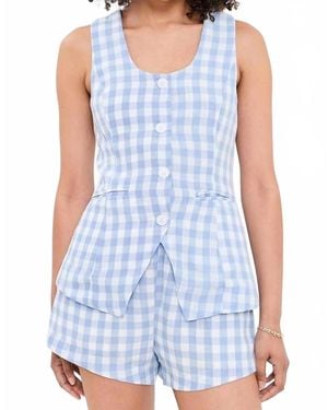 Blank NYC Beach Picnic Top - Blue