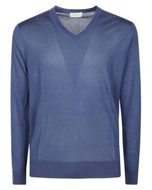 Ballantyne Silk-Cashmere Blend Knitted Sweater - Blue