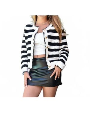 8apart Jayne Striped Cardigan - Black