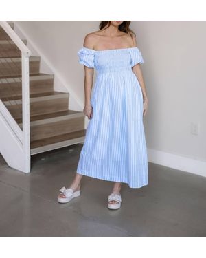 Creamon Hailey Off The Shoulder Dress - Blue